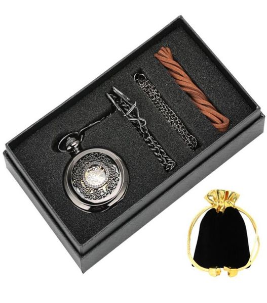 

bronze vintage skeleton mechanical hand winding pocket watch arabic numbers analog dial watches for men women gift set5377939, Slivery;golden