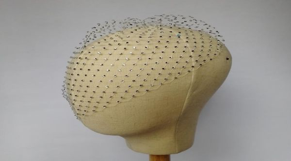

bridal birdcage veil white rhinestone bridal veil blusher veils voilette masquerade ball bachelorette gatsby fascinator wedding ac6245207, Black