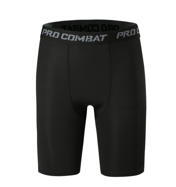 

4 colors mens compression pants for summer knee length pro combat pants gym shorts exercise active jogging pants running jogger7134519, Black