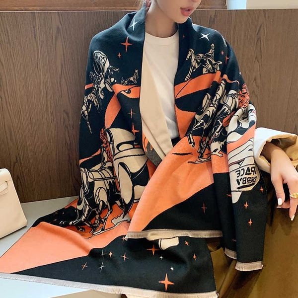 

luxury designer h ermes scarf of wool temperament style doublesidedi mitationc ashmeres carfs hawld ualp urposef emalek oreanv ersionv ersat, Blue;gray