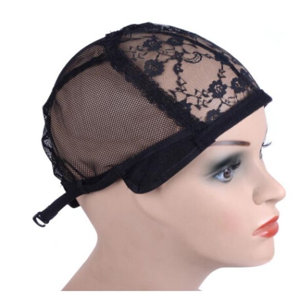 

wig cap for making wigs with adjustable strap on the back weaving cap size glueless wig caps good quality hair net black2218700, Black;brown
