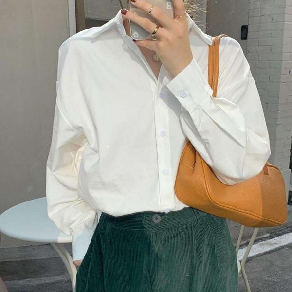 

summer white blouses blouse womens long sleeves thin outfit student sunscreen loose style