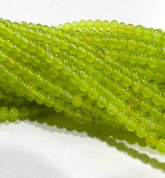 

4mm green peridot gemstone round loose beads 15quot012345921083, Green;white