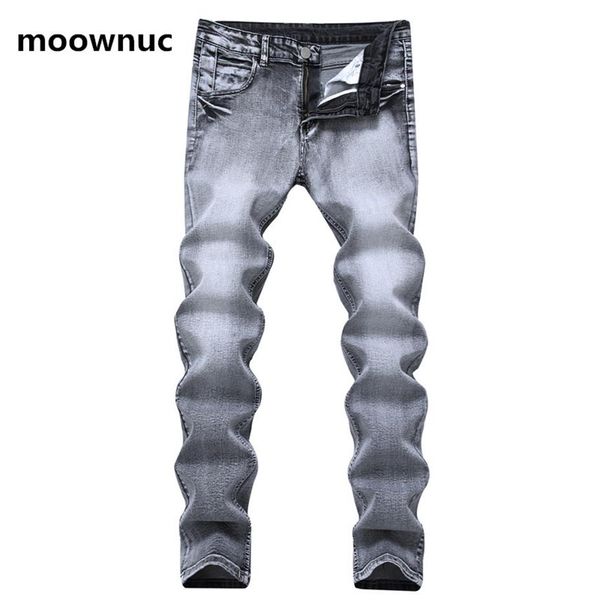 

2020 spring nostalgia style jeans men's casual elastic slim fit trousers men jeans classic grey denim mens size 28-38276j, Blue