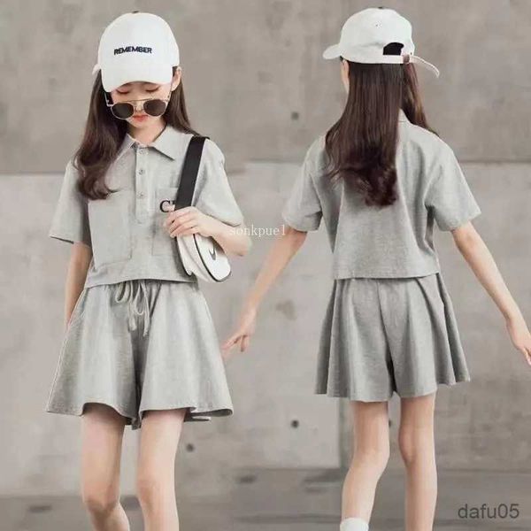 

clothing sets kids girl sports t-shirt wide leg shorts pc summer suit children short sleeve clothes set teenage girls casual outfits r230812, White