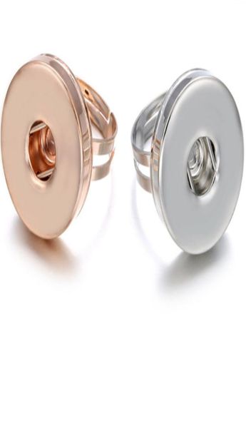 

10pcslot snap jewlery gold silver 18mm button ring band metal ginger rings for women men diy gifts5651666