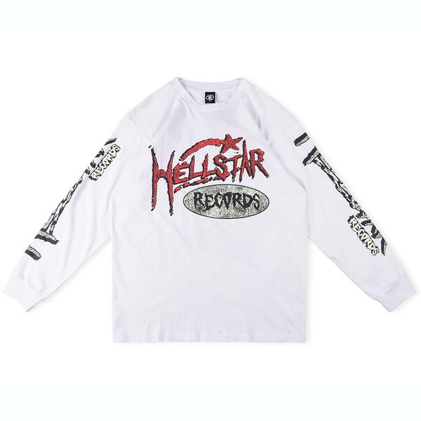 

hellstar tee shirts designer long sleeve shirt men's plus t shirt rapper wash grey heavy craft tshirts high street retro women oversiz, Black;brown