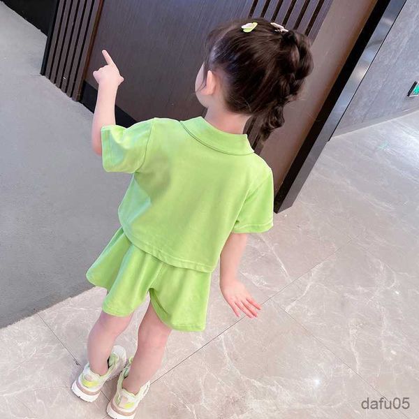 

clothing sets summer clothes for girls solid color girls clothing tshirt short tracksuit for girl casual style kids clothing r230812, White