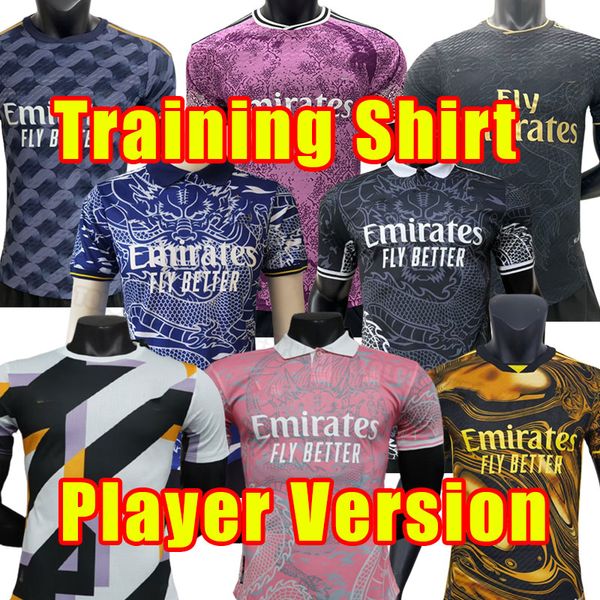

player version real madrids benzema soccer jerseys 23/24 football shirt vini alaba camavinga modric vinicius rudiger 2023 2024 dragon traini, Black;yellow