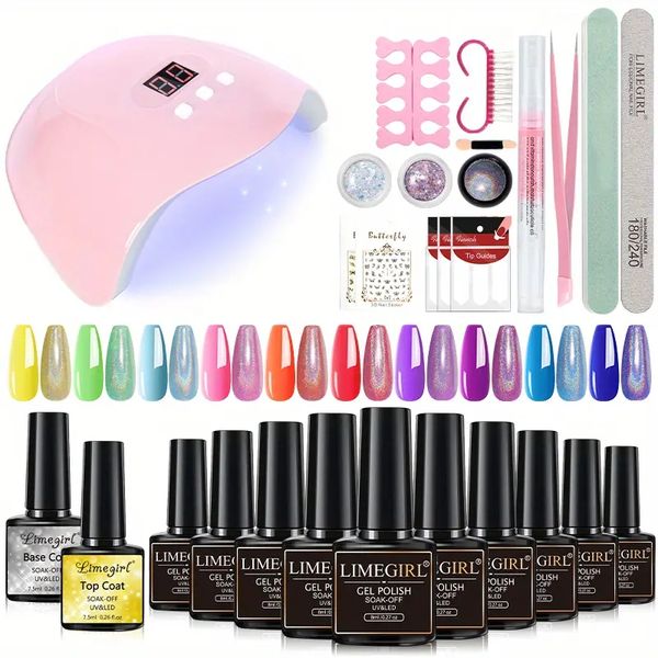 

complete manicure set: gel nail polish, acrylic kit, uv led nail lamp & more