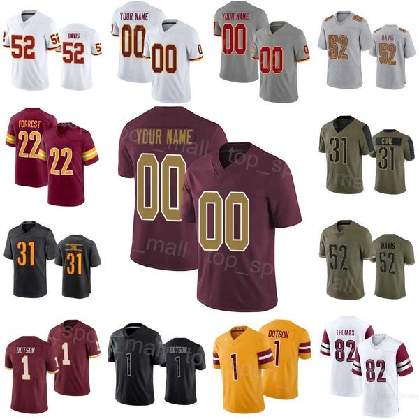 

man woman youth football 1 jahan dotson jerseys 82 logan thomas 52 jamin davis 22 darrick forrest 31 kamren curl 32 jaret patterson vapor co, Black;red