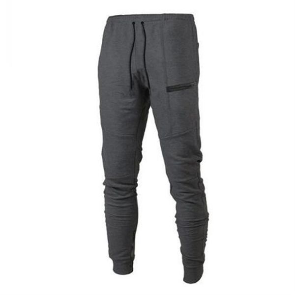 

2019 new casual running tights men joggers compressed pants gym mens bodybuilding pants sports skinny legging sportswear long trou270i, Black