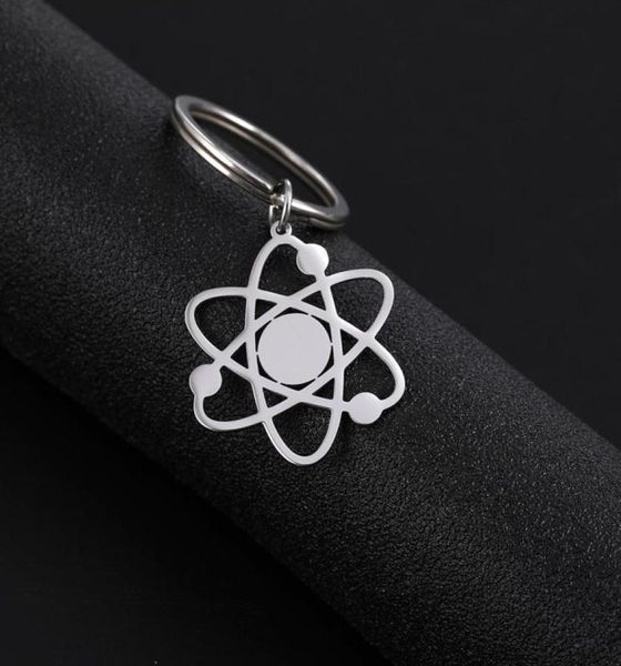 

the bigbang theory atom key chain women men stainless steel physics chemistry science pendant keyring holder jewelry gift8281526, Slivery;golden
