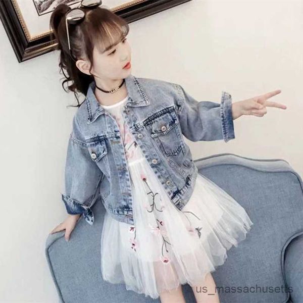 

jackets girls baby's kids coat jacket outwear cotton jean spring autumn overcoat school sport children's clothing r230812, Blue;gray