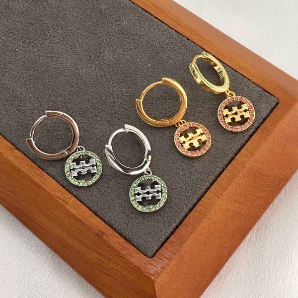 

luxury designer earrings classic printing diamond setting solid geometry hollow earrings valentine's day gift, Silver
