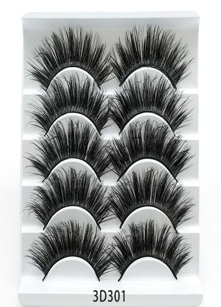 

3d mink lashes bulk faux thick natural eyelashes makeup handmade full strip false eyelashes 5 pairs3716341