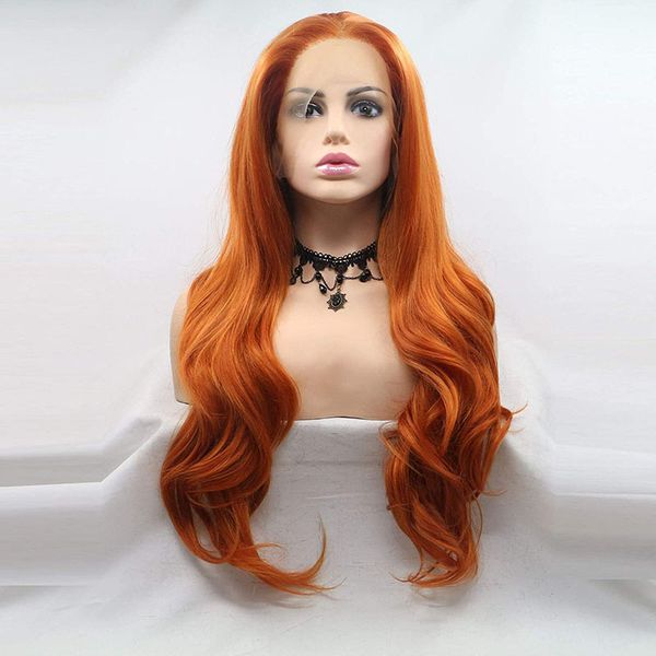 

women's wavy and slender wig with heat-resistant natural mid body curls 24 inches, Black