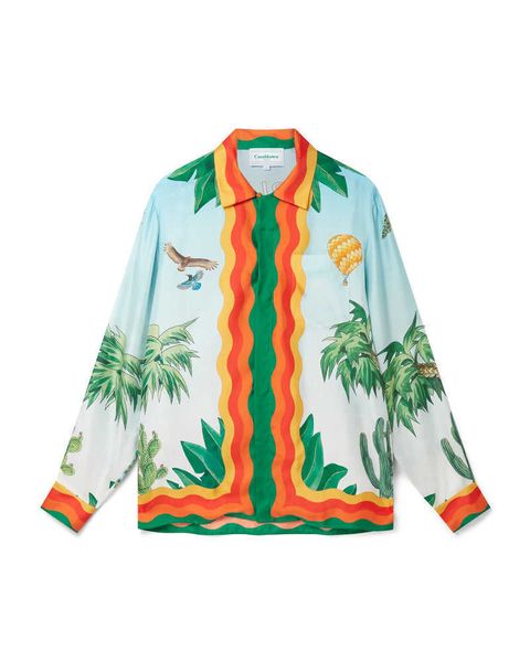 

casablanca men style shirt rainbow mushroom deer loose fitting men's and women's versatile fashion long sleeves casablanc, White;black