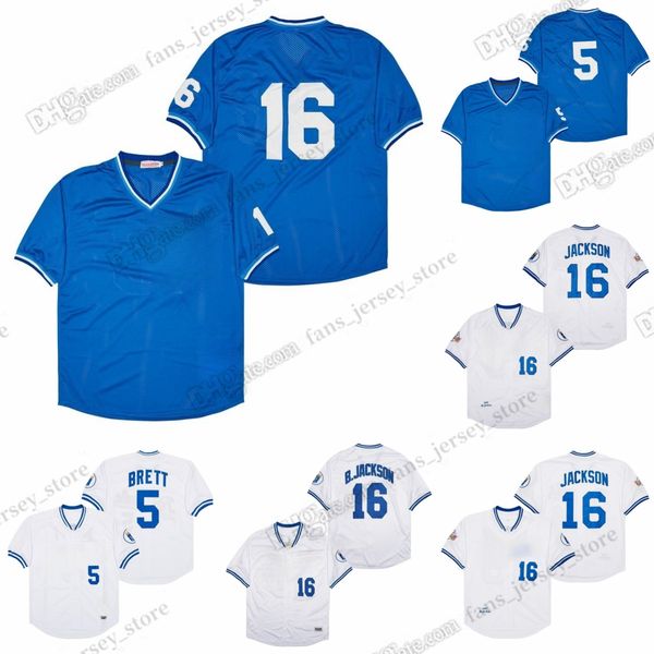 

1985 george brett vintage mitchell and ness baseball jerseys bo jackson stitched jersey, Blue;black