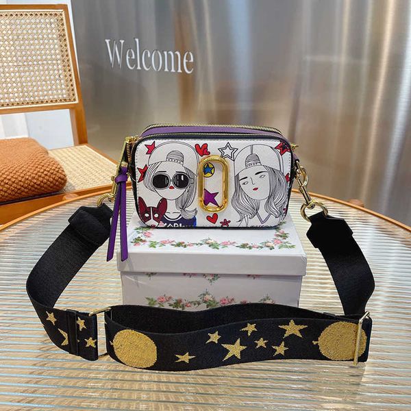 

designer women shoulder bag leather luxury camera bag messenger bag cartoon print wallet color adjustable shoulder strap with box m6011