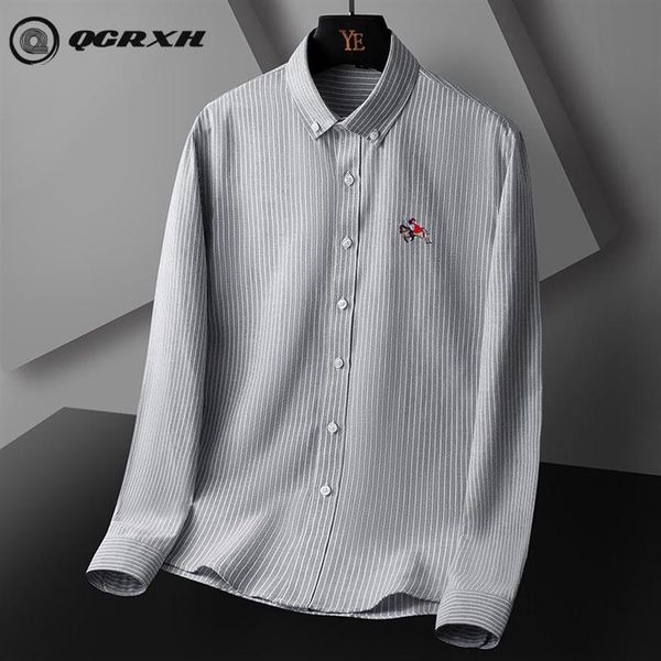 

men's dress shirts mens casual slim fit long sleeve striped embroidery button up formal quality cotton 60% polyester 40%246m, White;black