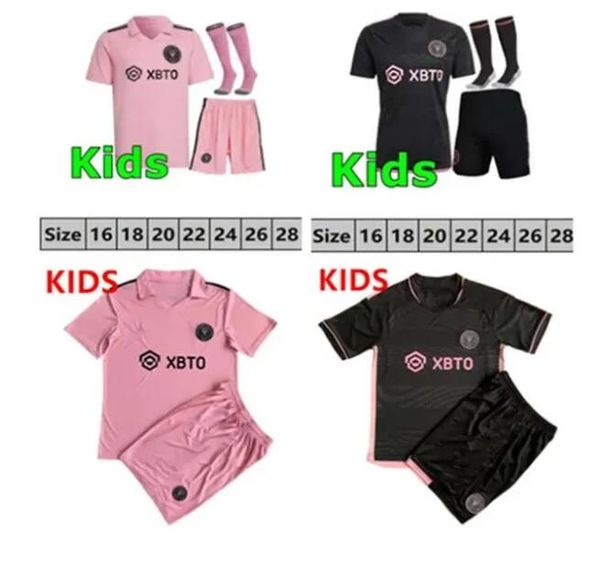 

kids 23 24 inter miami soccer jerseys cf messis matuidi higuain campana yedlin beckham mls 23 24 football men kids fans version shirt kits c, Black;yellow