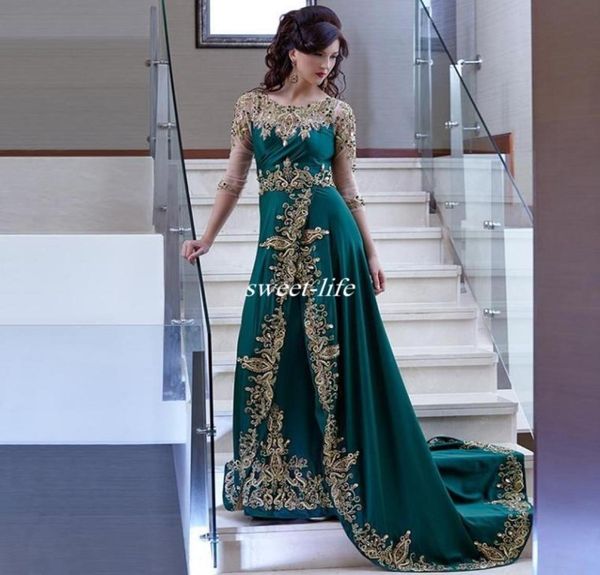 

arabic emerald mother of the bride dress with illusion half sleeve appliques 2019 elegant women formal evening dresses party gown7915070, Black;red