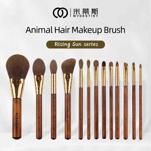 

makeup tools mydestiny 13 pcs brown brush set made of soft animal and synthetic hair include face eye 230812