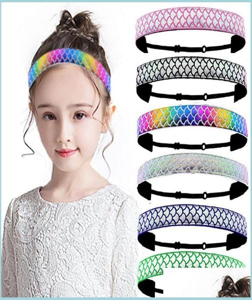 

headbands lady yoga headbands adjusted mermaid fish scales belt ripple toddler women headwear scarf accessories elastic a dhgirlss9069445, Silver