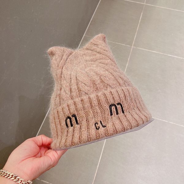 

hats for men designer hat womens new knitted wool hat cat ear wool hat 50% wool % 50% rabbit hair beanies, Blue;gray