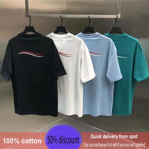 

designer t shirt summer short sleeve waves tee men women lovers luxury t-shirts fashion senior pure cotton large 275e, White;black