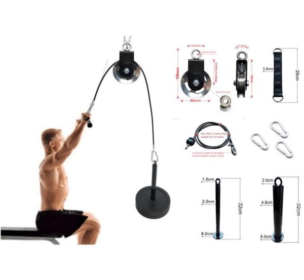

fitness pulley cable machine attachment system arm biceps triceps blaster hand strength trainning home gym workout accessories5496754