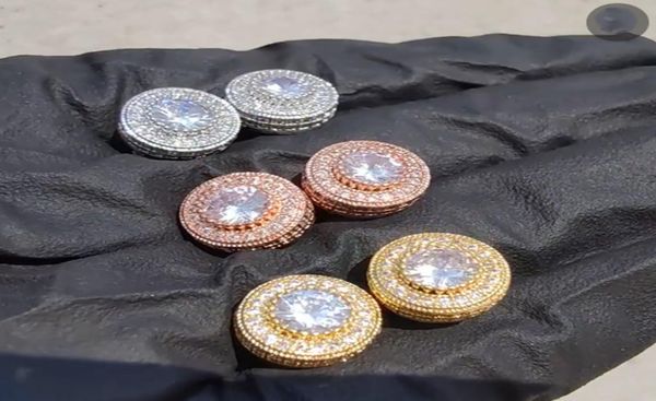 

fashion earrings full crystal zirconia cz stud earrings trendy gold silver color men women punk brincos9556588, Golden;silver