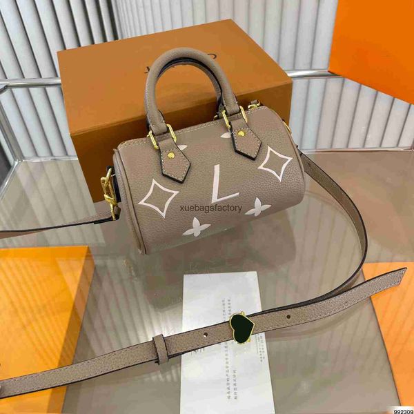 

nano speedy shopping handbags womens luxurys designers mini tote bags shouder crossbody women chain handbag embossed flowers with original d