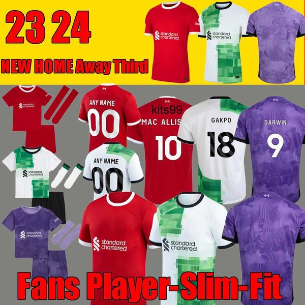 

23 24 mac allister soccer jerseys home away 3rd diaz alexander arnold gakpo darwin 2023 lvp fan player version 2023 2024 football men kids k, Black;yellow