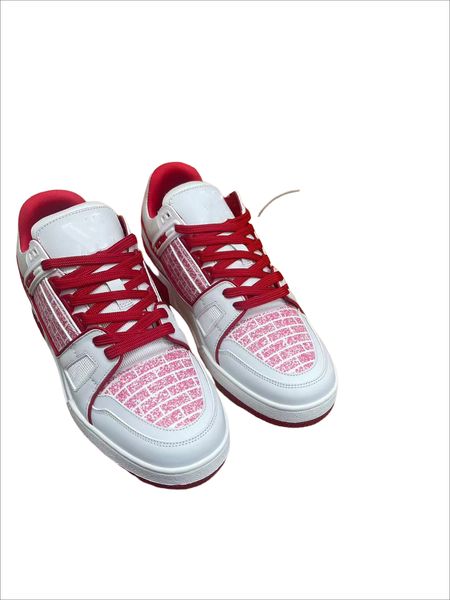 

fashion luxury mens casual shoes womens embossed trainer sneaker black white and red eur36-46 bdq