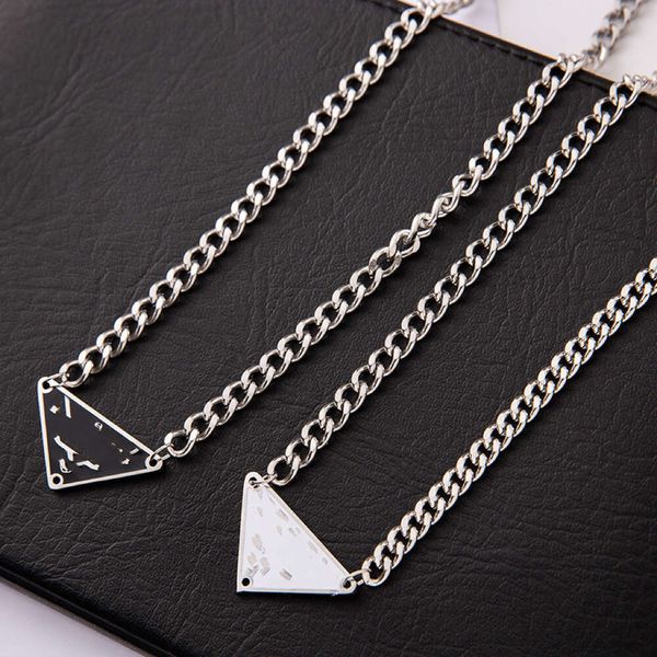 

designer necklace triangle moissanite chain chains for men titanium steel necklace for female hip hop simple sweater cuban link free, Silver