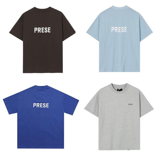 

21ss europe plus size t shirt high street tee spring summer men light blue short sleeve streetwear cotton tshirt261e, Black;brown