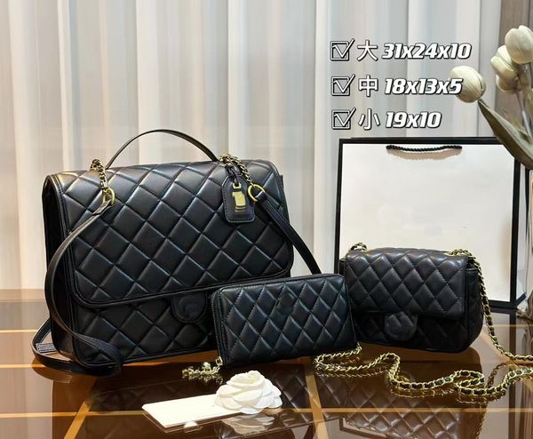 

23new high-quality combination bag three-piece set leather classic temperament ladies single shoulder messenger bag large capacity, the size