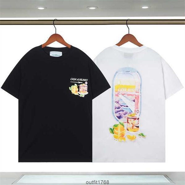 

mens designers t shirt man womens tshirts with letters print short sleeves summer shirts men loose casablanc tees asian size s-xxl, White;black