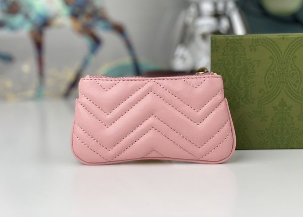 

men womens designer wallets luxury marmont coin purse high-quality famous stylist metal double letters mark bag woman fashion zig zag small, Red;black