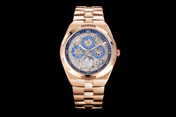 

8f watch four seas 4300v/120r-b642 hollow carving dial diameter 41.5mm front and rear sapphire mirror cal.1120qp movement rising sun satin b, Slivery;golden