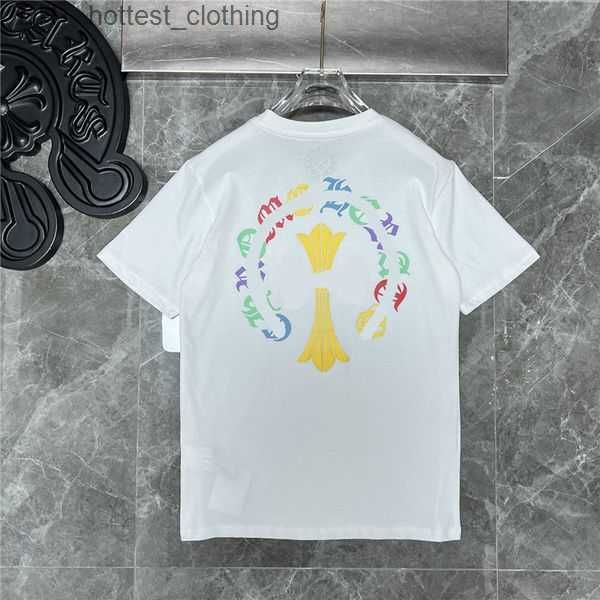 

chromes classics mens brand crew neck short sleeves t-shirts sweater casual horseshoe sanskrit print dhbw 5 vg4q, White