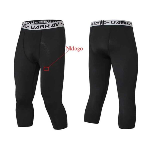 

new 2019 summer autumn skinny gym running tights capris stretch breathable quick dry pro football training legging pants2501, Black