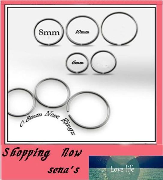 

n30 nose jewelry wholes 100pcslot mix 3 size body piercing jewelry stainless steel nose ring hoop ring9564729, Silver