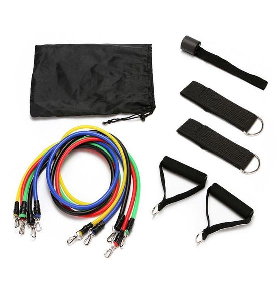 

11 pcs set pull rope fitness exercises resistance bands latex tubes pedal excerciser body training workout elastic yoga band yd0605417568