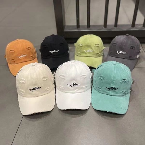 

designer new baseball cap retro hole soft peaked cap female spring and autumn fashion personality simple street sunscreen baseball cap tide, Blue;gray