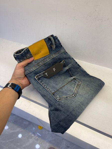 

new designer jeans for 2023 autumn and winter are stylish comfortable slightly elastic slim fit luxurious highquality mens handsome jeans, Blue