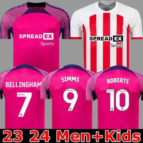 

23 24 sunderland home soccer jerseys stewart simms roberts amad clarke dajaku embleton evans o'nien football shirt pritchard mens kids, Black;yellow