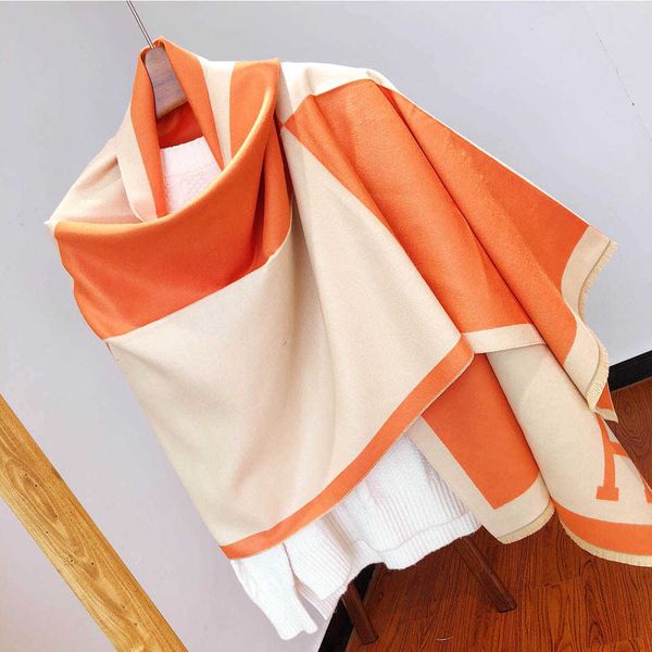 

winter and autumn h home scarf for women men family spring autumn scarf womens winter korean version versatile long shawl net red ins thicke, Blue;gray